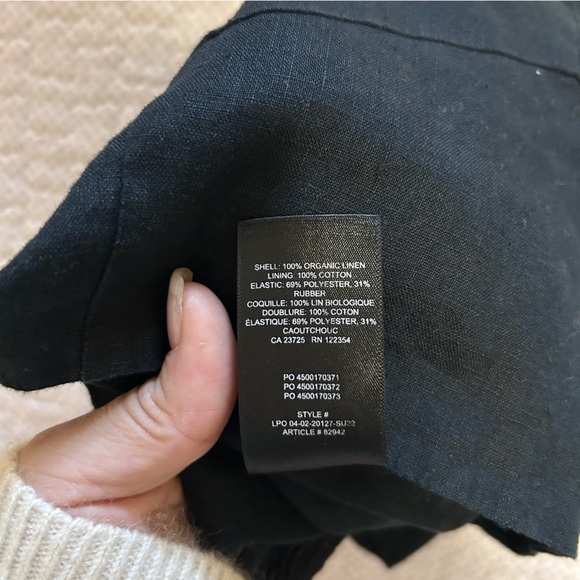 Wilfred Wander Linen Blouse Organic linen bustier blouse Black Sz M - Picture 7 of 7